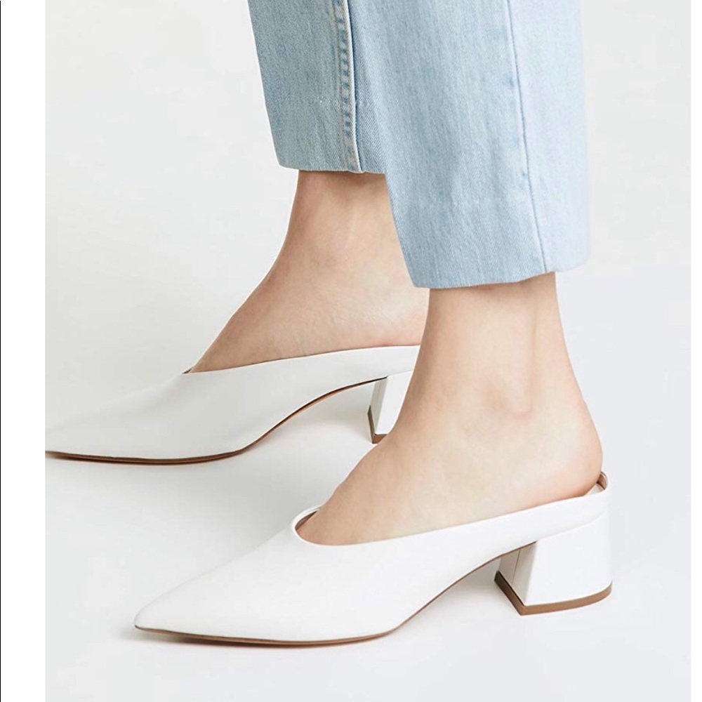 Vince White slip on mules